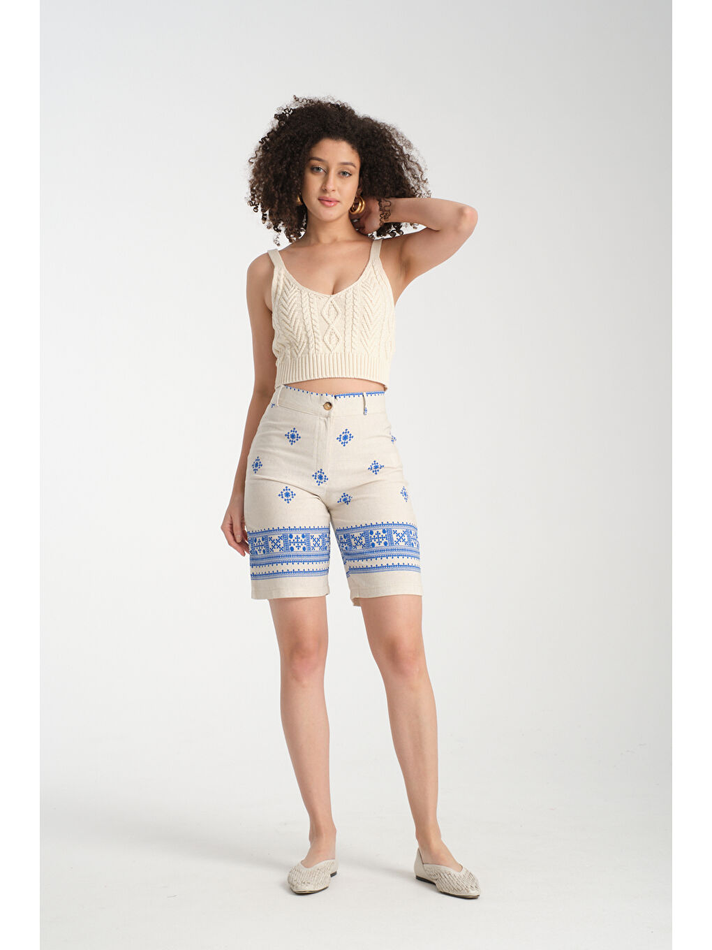 Mavi Kadın Keten Şort 8228-4