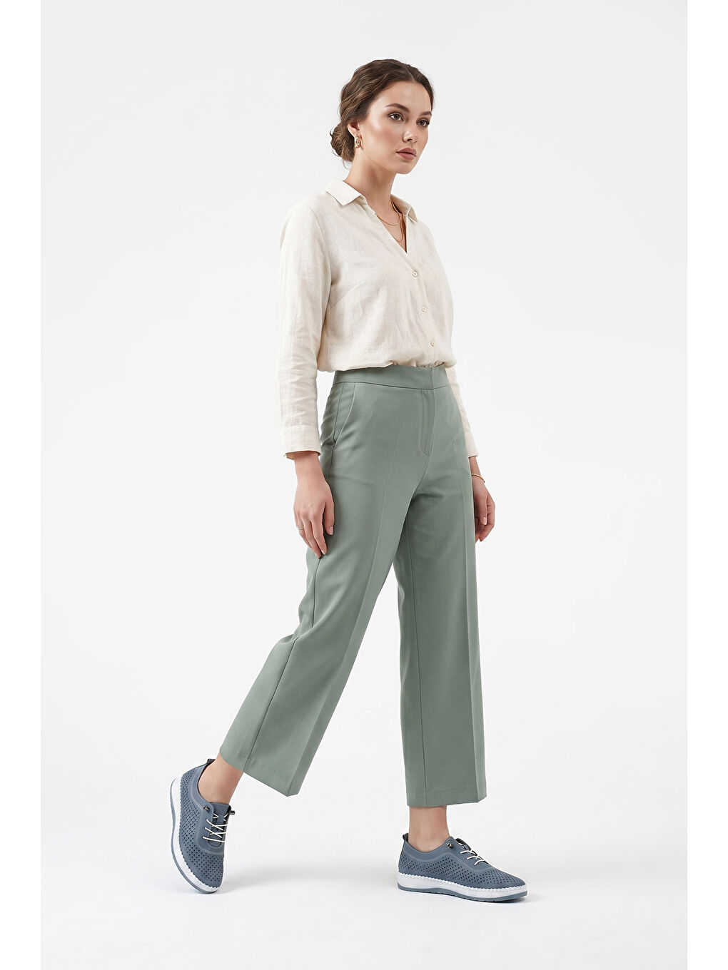 Mavi Kadın MAVİ Bağcıklı Hakiki Deri Comfort Ayakkabı-2