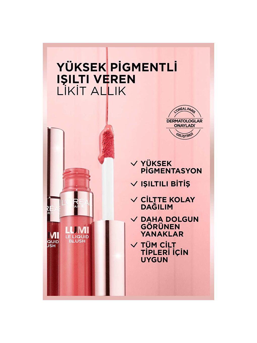 L'Oreal Paris L’Oréal Paris Lumi Blush Likit Allık - 640 Glowy Rouge Paris - 3