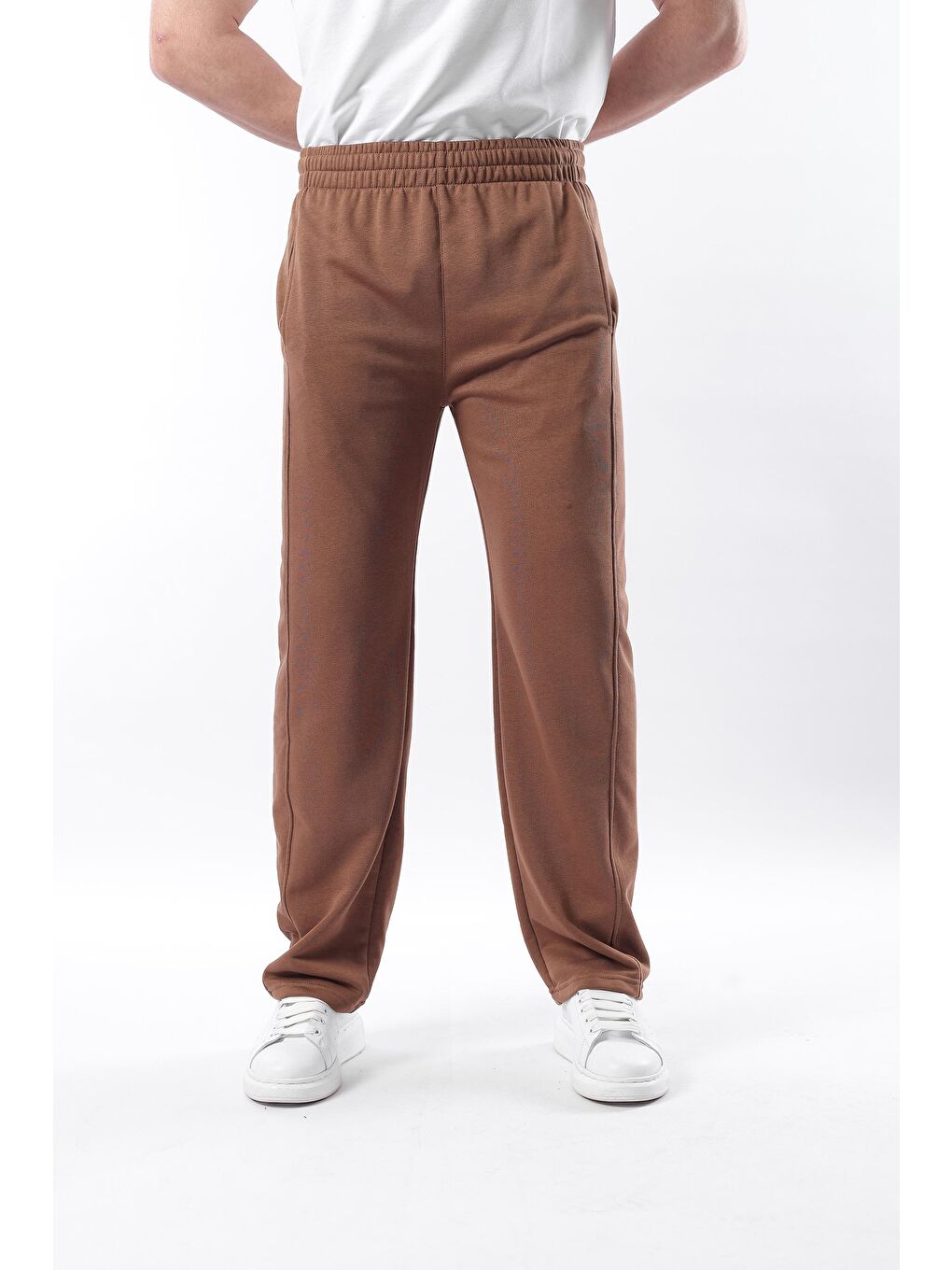 Kahverengi Rahat Kesim Erkek Eşofman Altı E6560-3