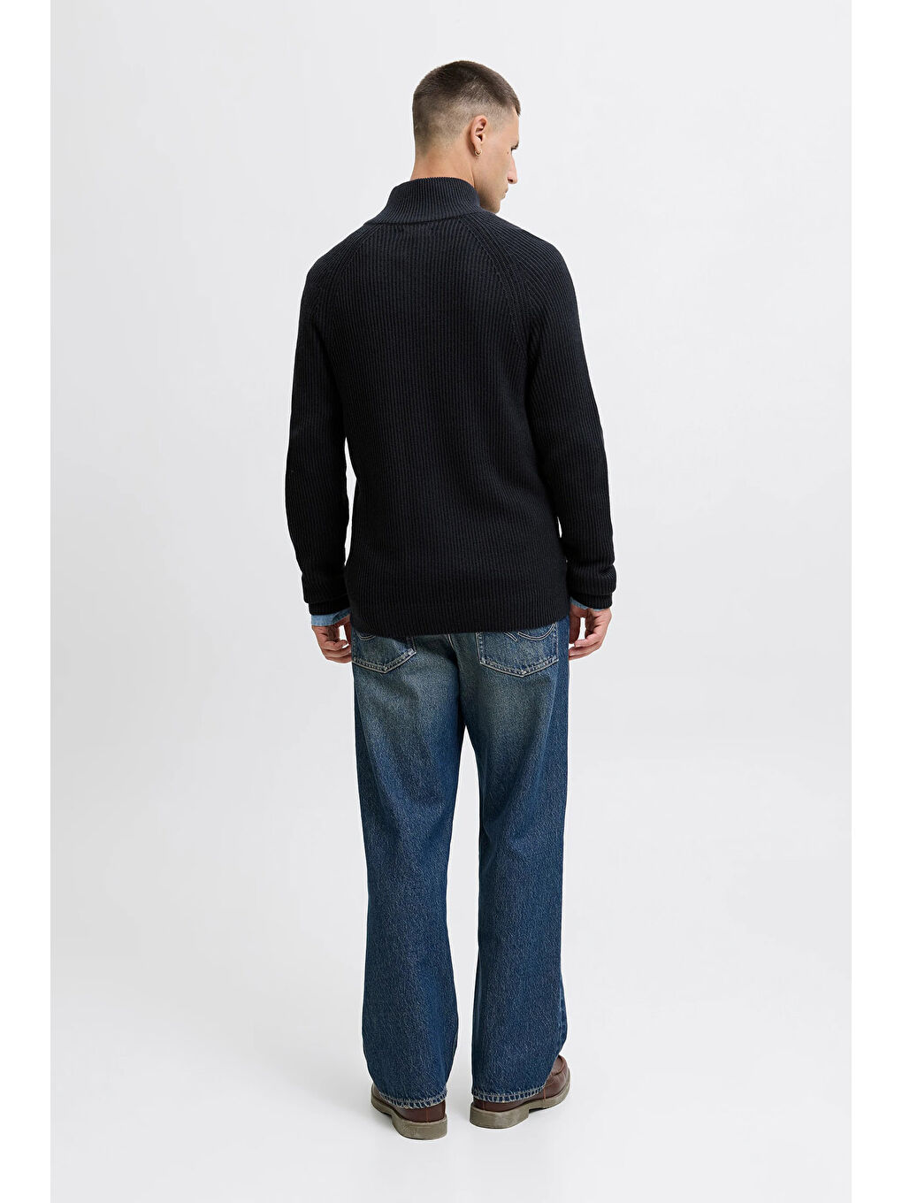 Lacivert Jjpannel Pamuk Karışımlı Regular Fit Dik Yaka Hırka 12278920-3