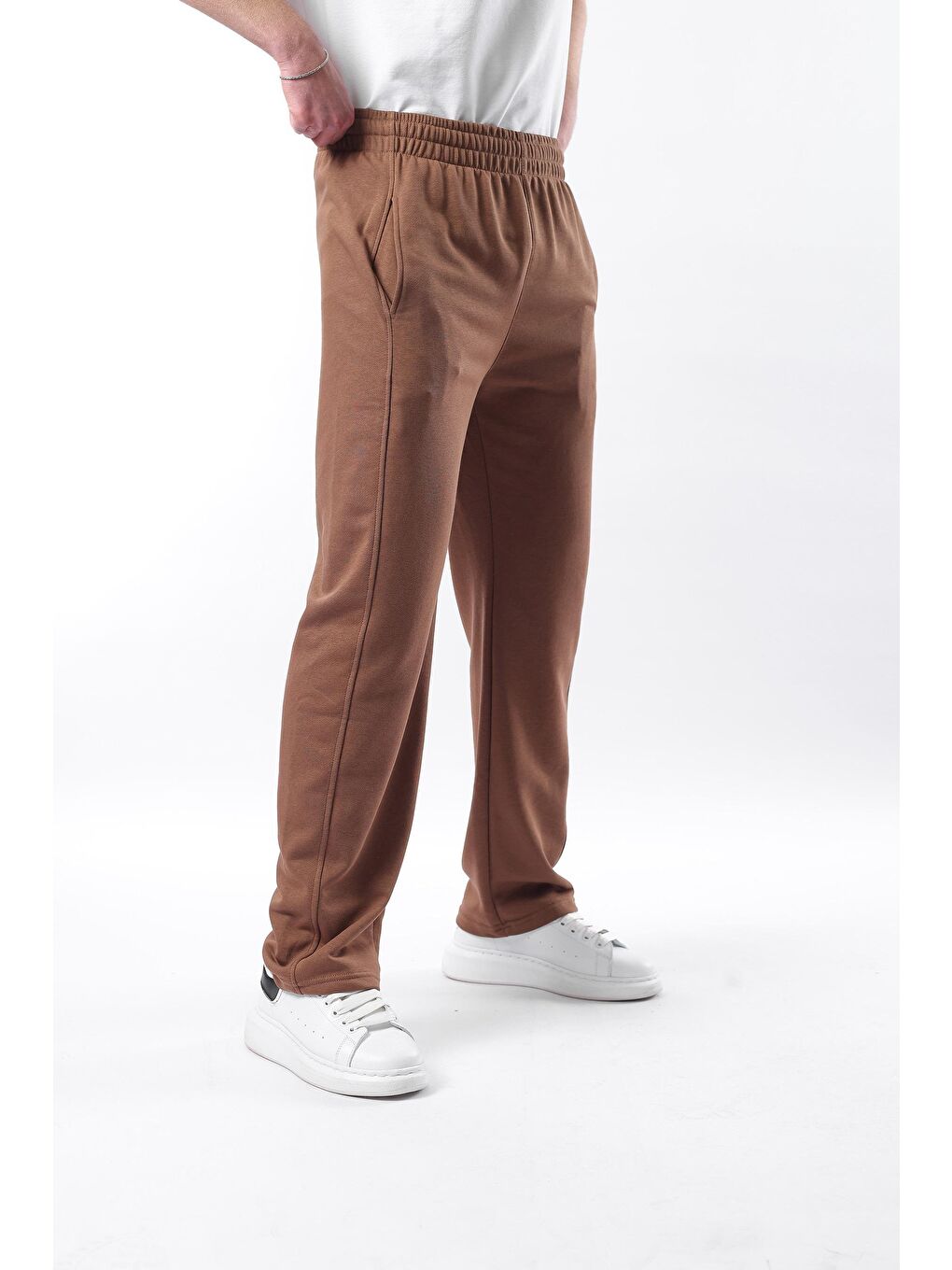 Kahverengi Rahat Kesim Erkek Eşofman Altı E6560-5