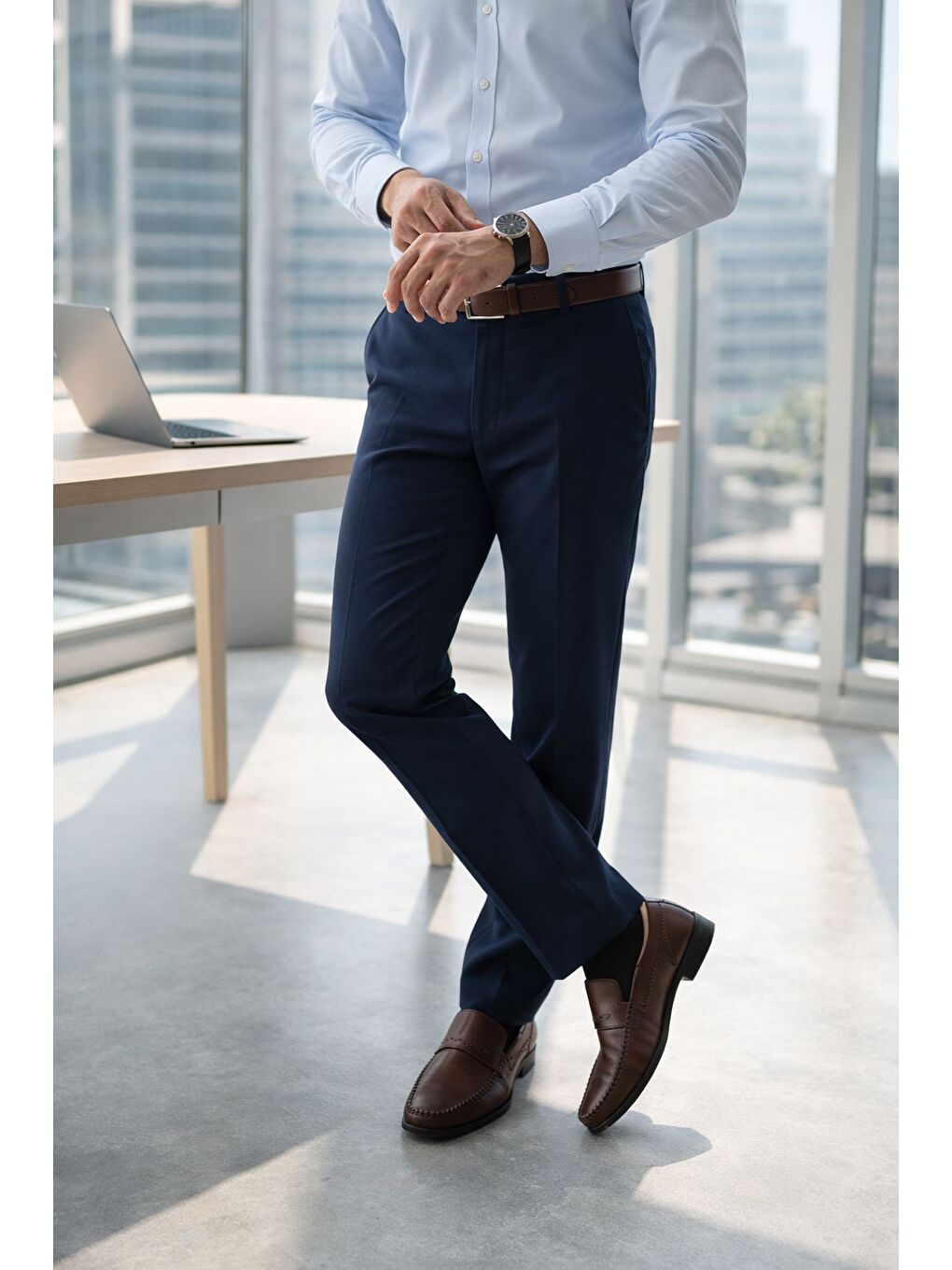 Kahverengi VOGAYER Hakiki Deri Erkek Günlük Klasik Loafer Ayakkabı-7