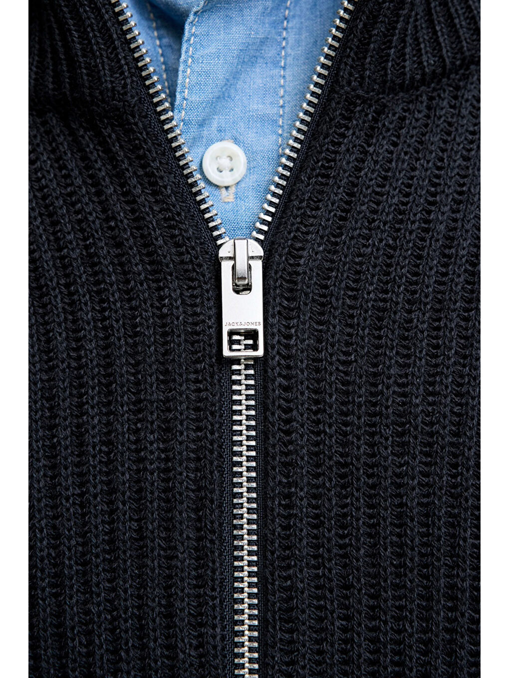 Lacivert Jjpannel Pamuk Karışımlı Regular Fit Dik Yaka Hırka 12278920-5