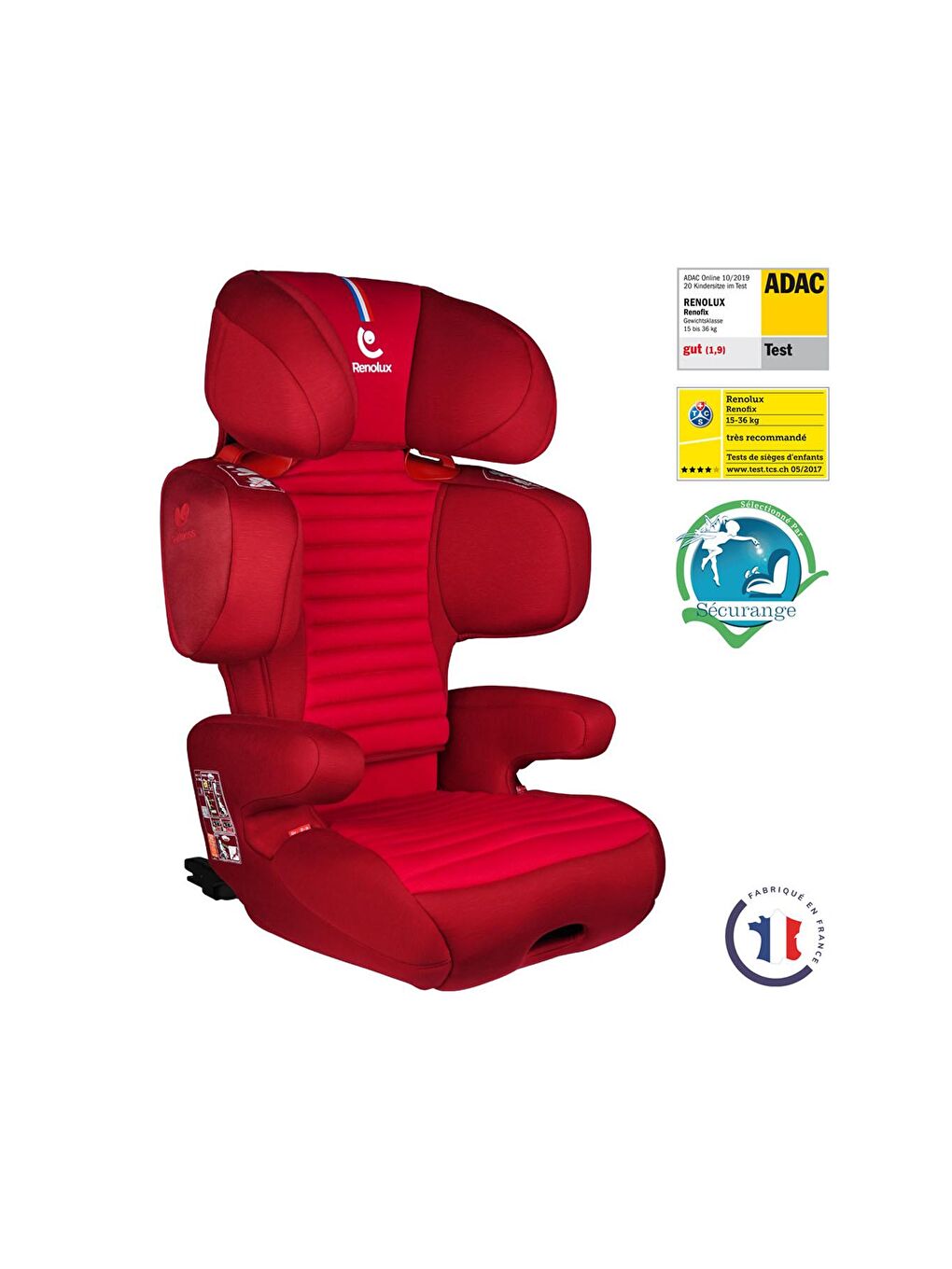 Renolux Kırmızı Renofix Softness Isofix 15-36 Kg Oto Koltuğu Kırmızı - 3