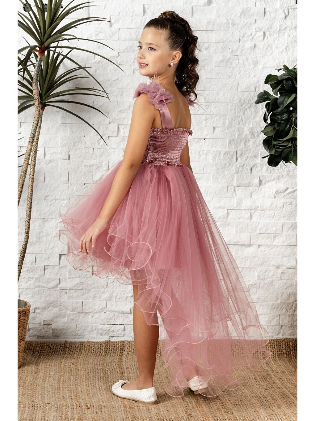 Pembe Uzun Kuyruk Tütü Passos Kız Çocuk Abiye MNK0586-3