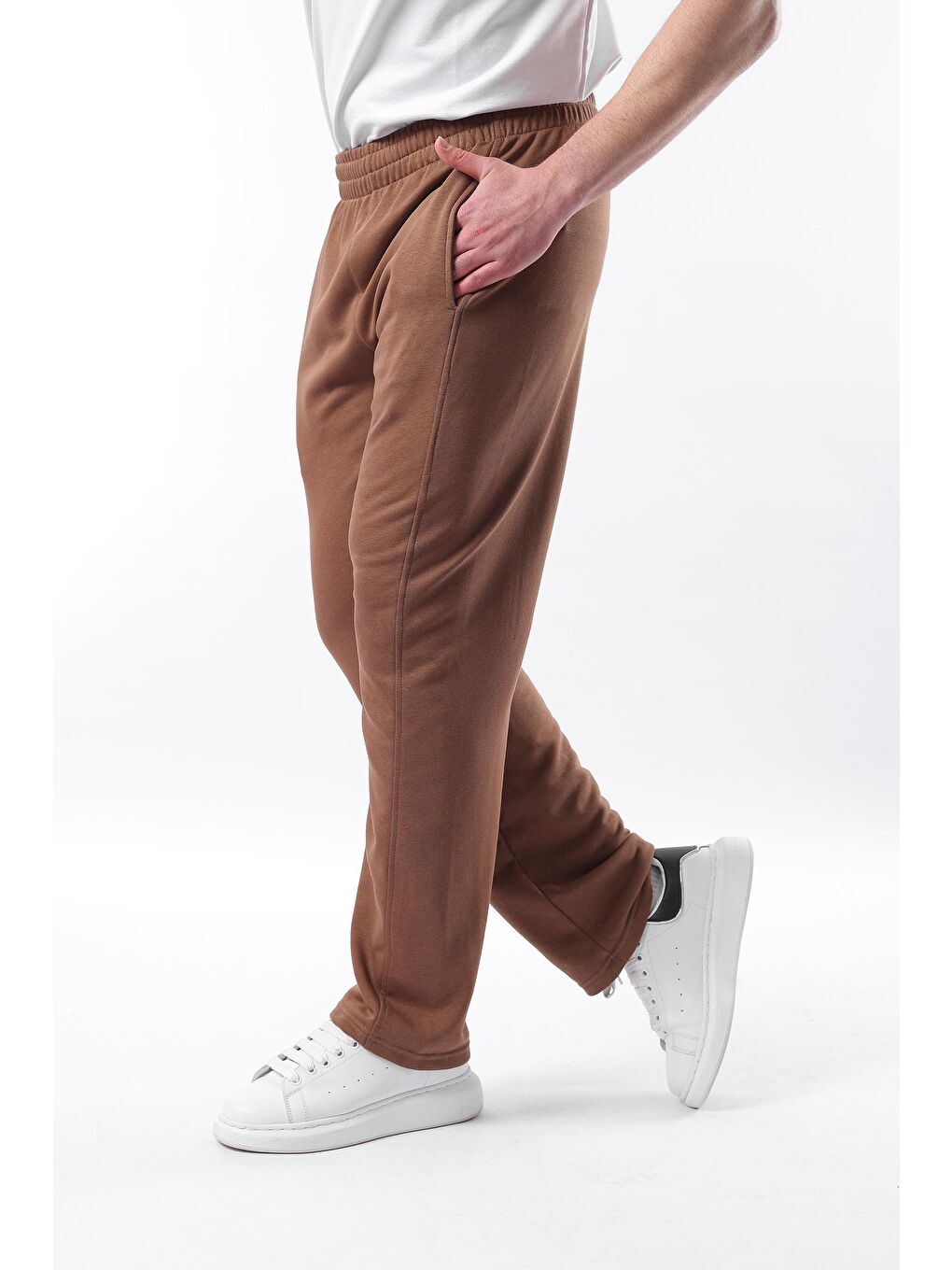 Kahverengi Rahat Kesim Erkek Eşofman Altı E6560-7