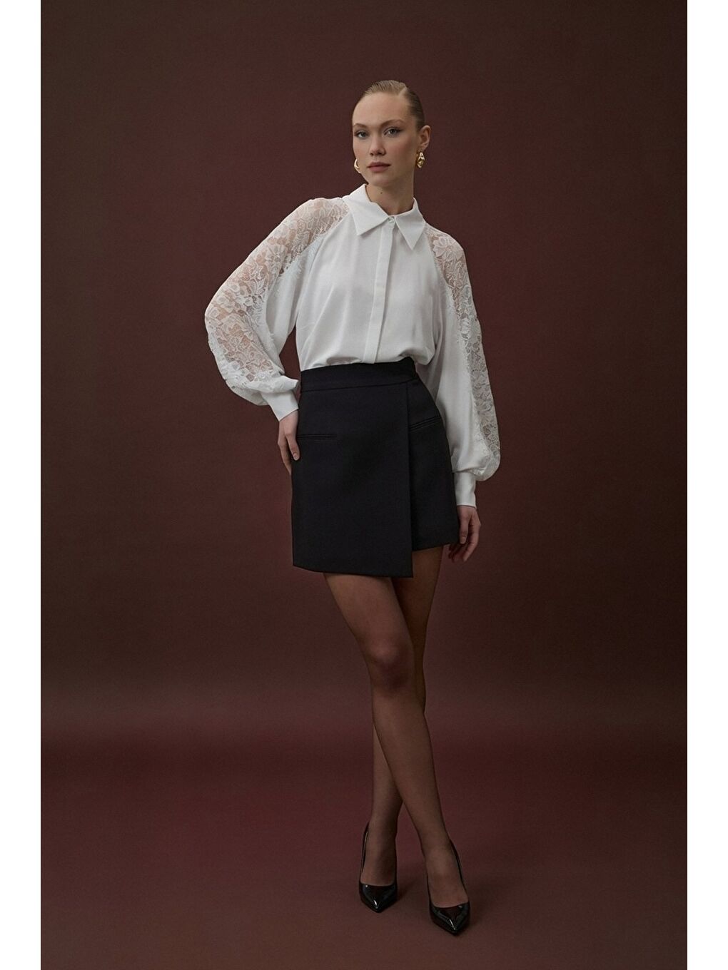 Talia Şort Etek - Siyah-1