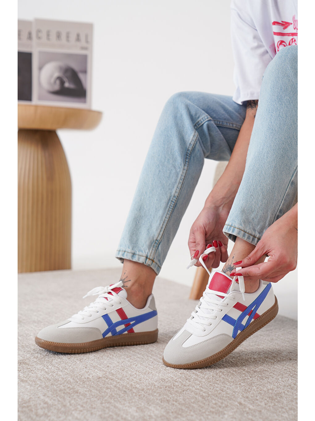 Mavi Tagras Kadın Günlük Ortopedik Sneaker Spor Ayakkabı-1