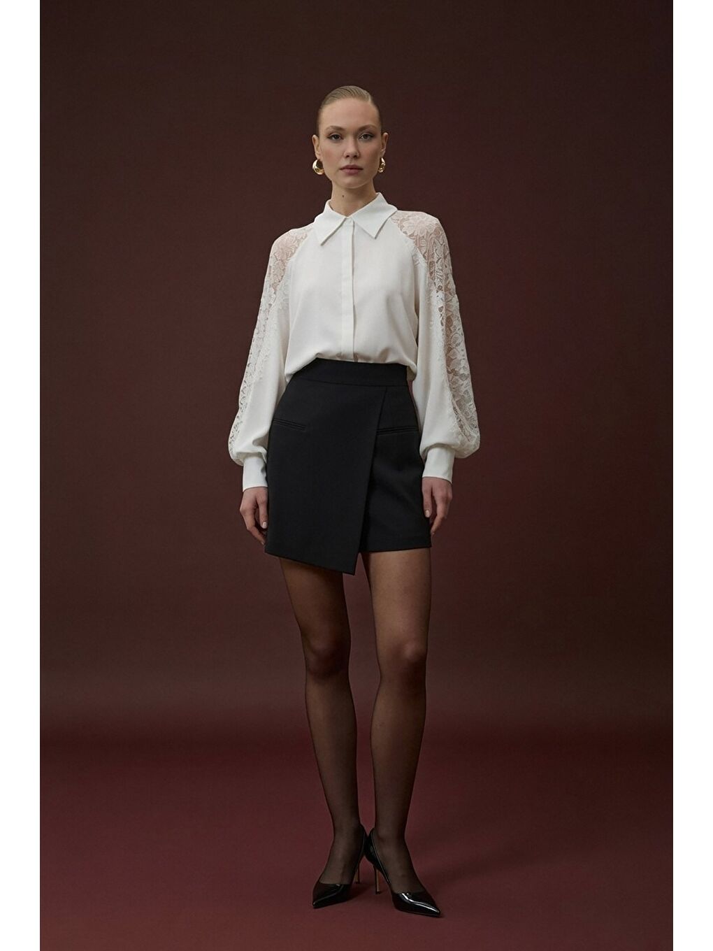 Talia Şort Etek - Siyah-2