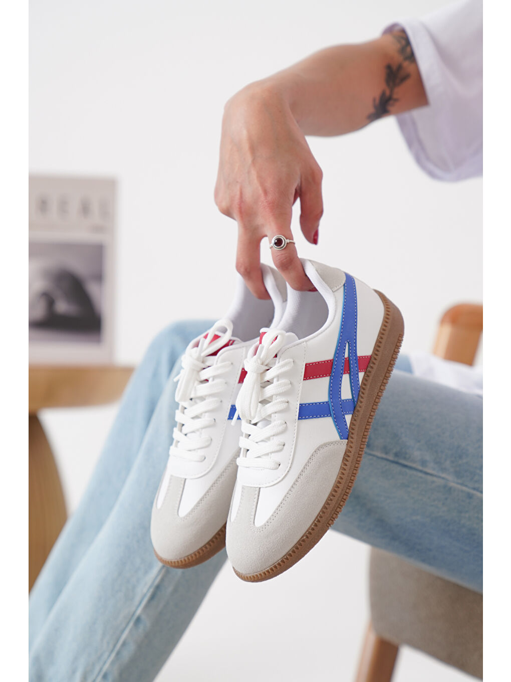 Mavi Tagras Kadın Günlük Ortopedik Sneaker Spor Ayakkabı-3