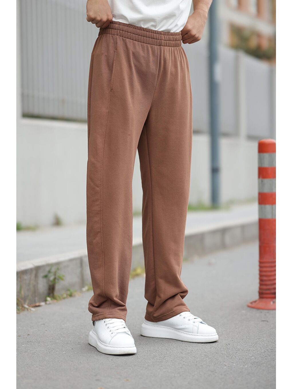 Kahverengi Rahat Kesim Erkek Eşofman Altı E6560-8