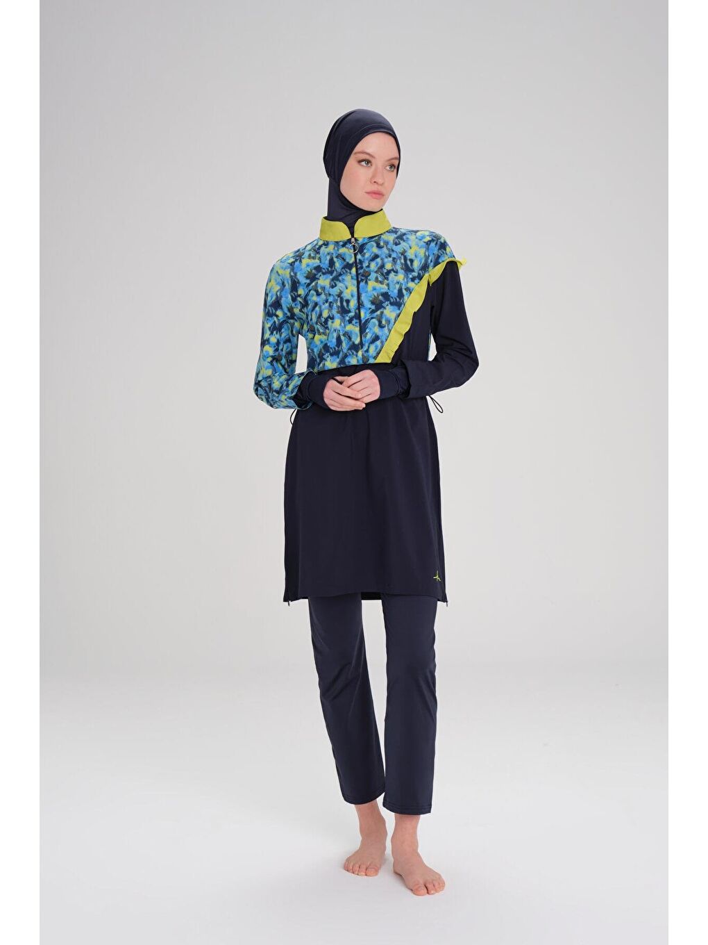 Lacivert Esila Mia Jileli Tam Tesettür Mayo Üstü 3429-2