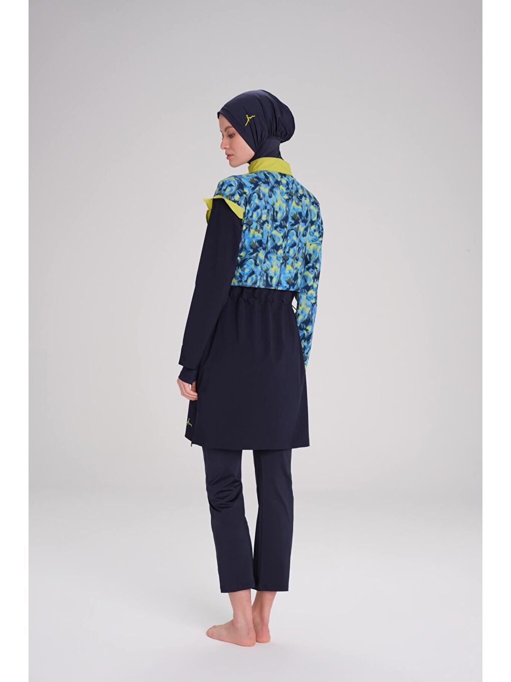 Lacivert Esila Mia Jileli Tam Tesettür Mayo Üstü 3429-3