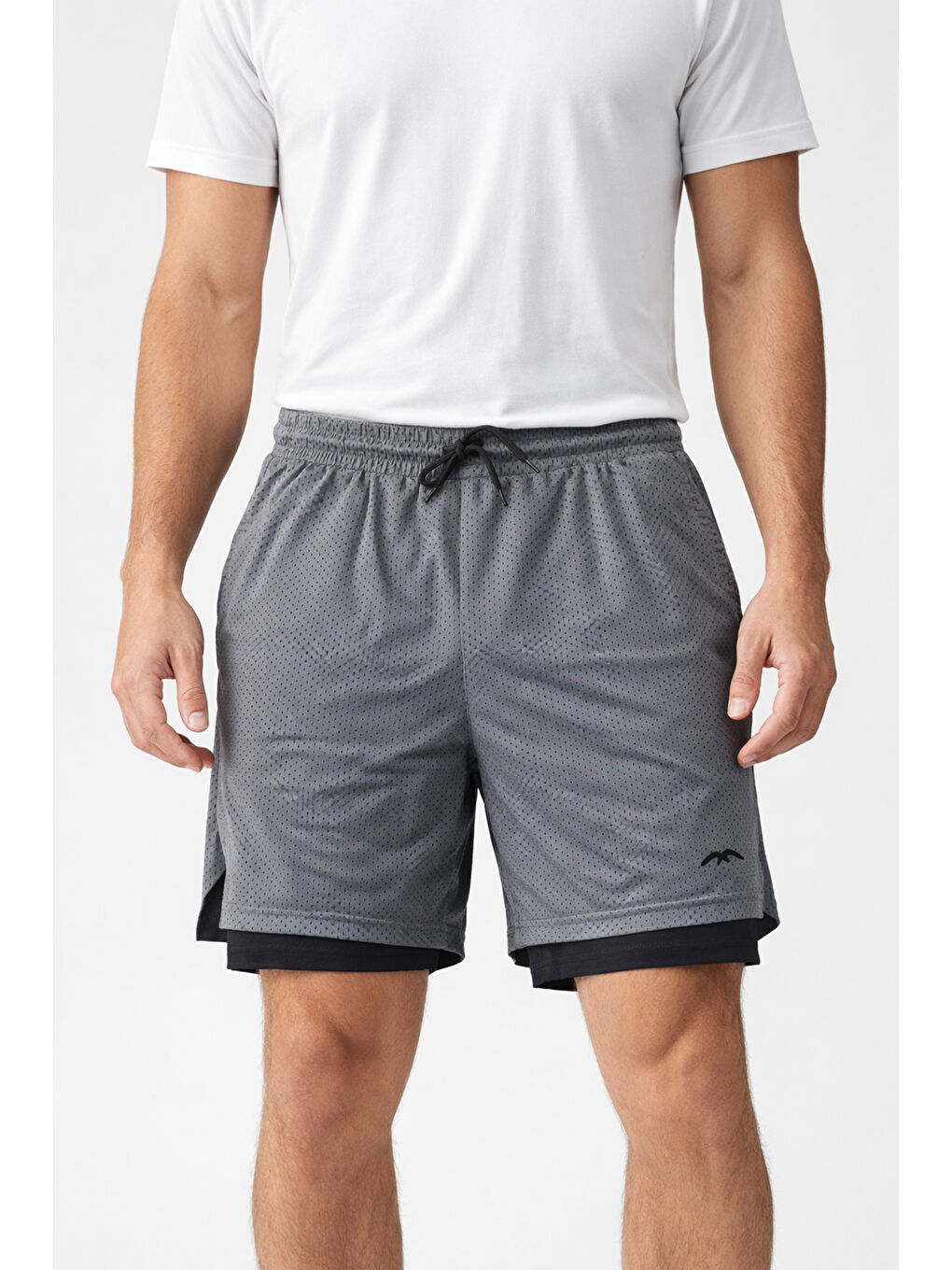 Erkek İçi Taytlı Spor Şortu 2062 Antrasit