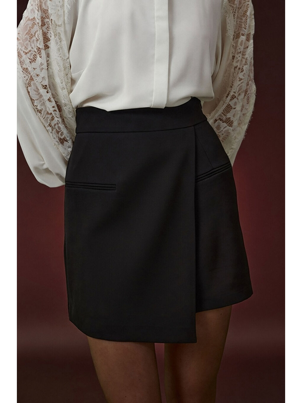 Talia Şort Etek - Siyah-5