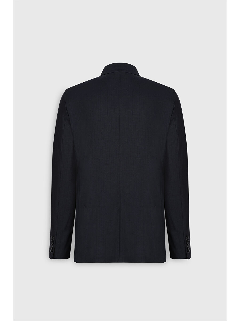 Erkek Koyu Lacivert Slim Fit Dar Kesim Kırlangıç Yaka Kapak Cepli Yün Takım Elbise-11