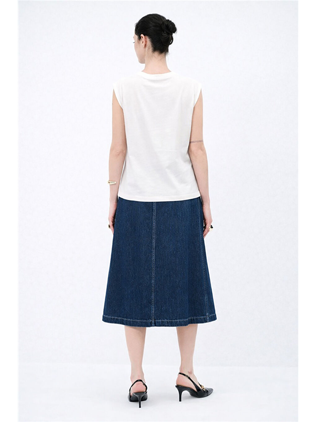 Ekru Pamuklu Pencere Detaylı Taşlı Kadın Bluz 26Y0165K1-3