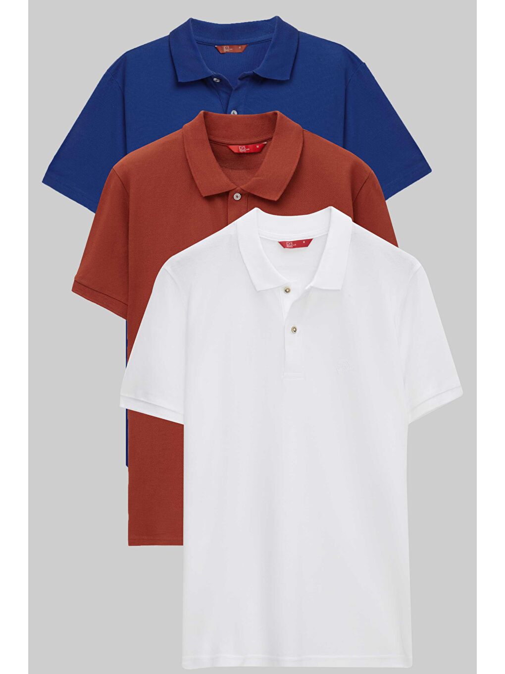 Mavi Regular Fit Saks/Kiremit/Beyaz Pike Dokulu %100 Pamuk Polo Yaka T-Shirt