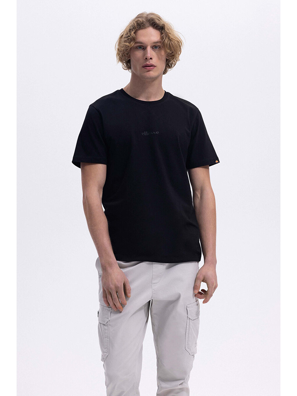 Siyah % 100 Pamuk Baskılı Regular Fit Bisiklet Yaka T Shirt EM462-BK-1