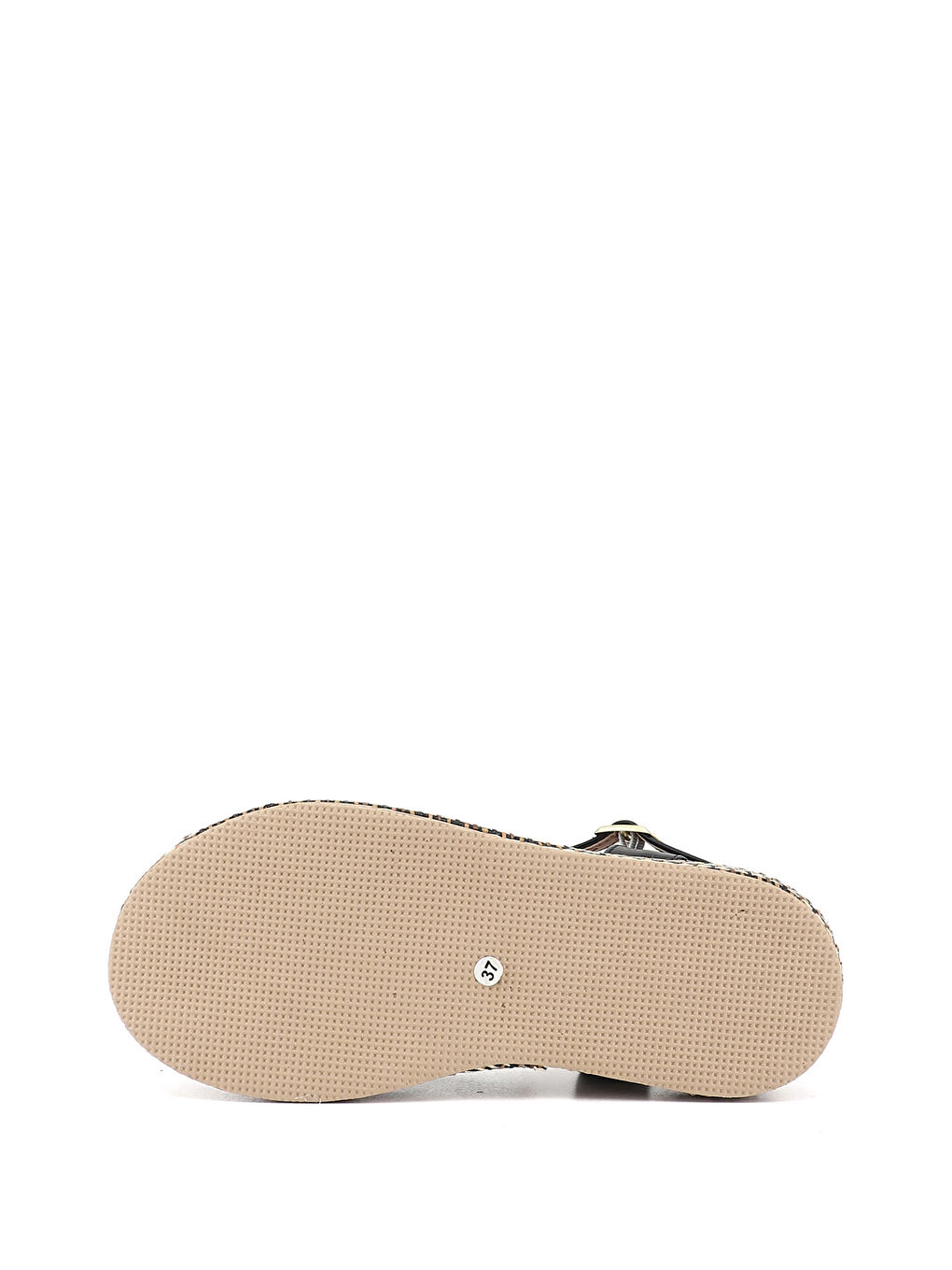 Siyah Kadın SİYAH Fileli Düz Tabanlı Sandalet-4