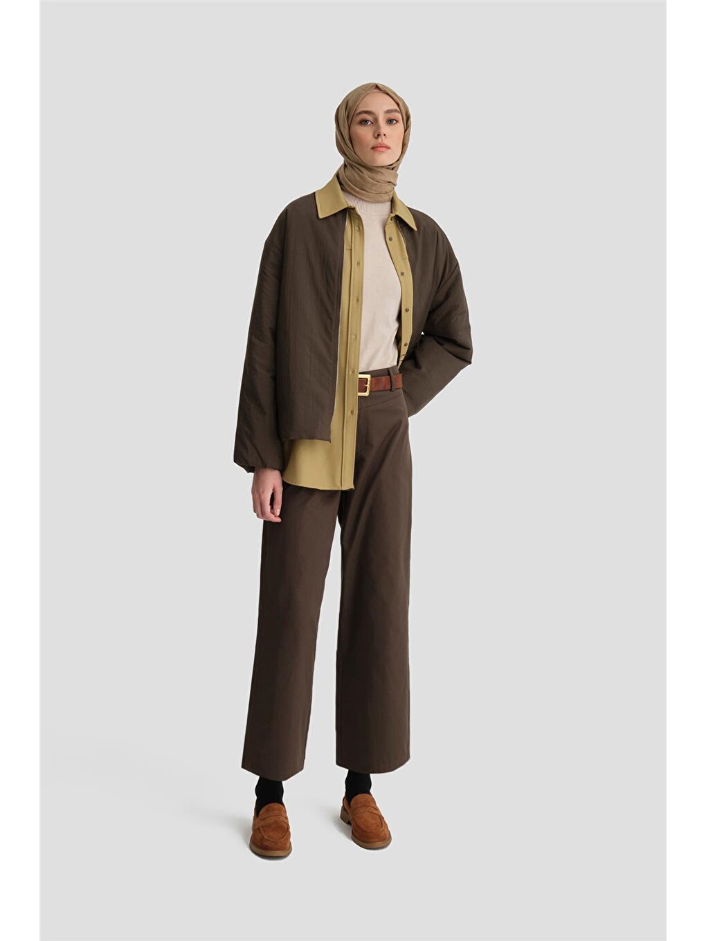 Yaka Ribanalı Bomber Mont 24kd7522 Haki-2