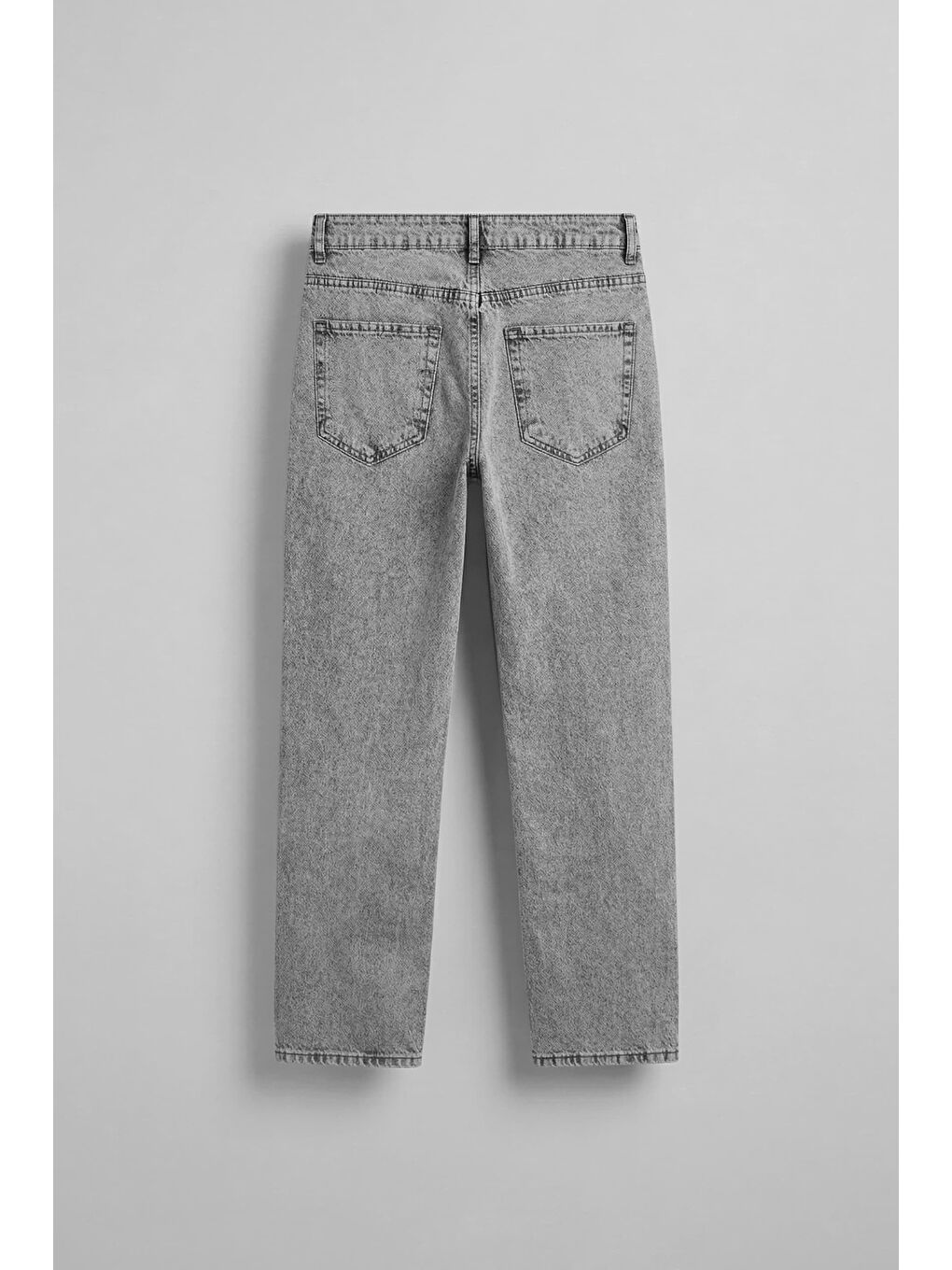 Erkek Baggy Soluk Efekt Jean Pantolon Gri-1