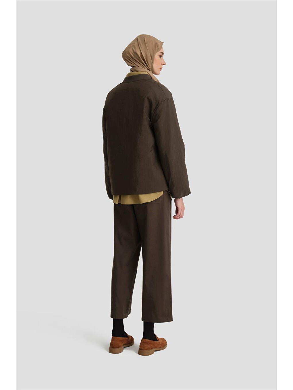 Yaka Ribanalı Bomber Mont 24kd7522 Haki-3