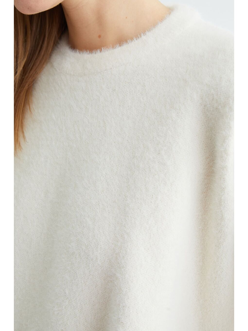 Ekru Sakallı Bisiklet Yaka Triko Kazak-4