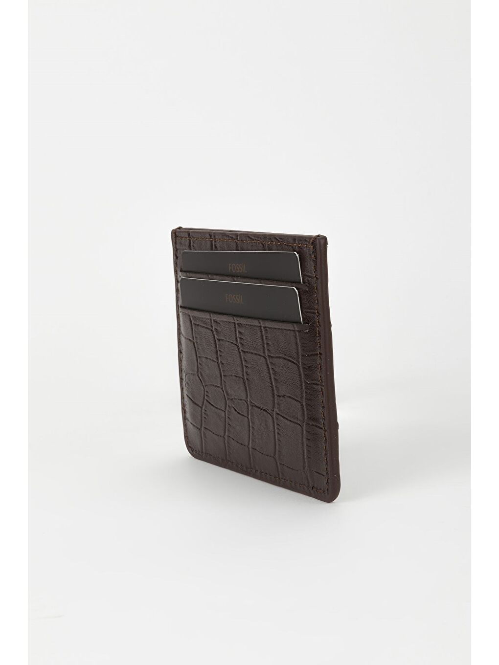 Kahverengi Kutulu Hakiki Deri Croco Kahve Unisex El Portföyü Cüzdan-2