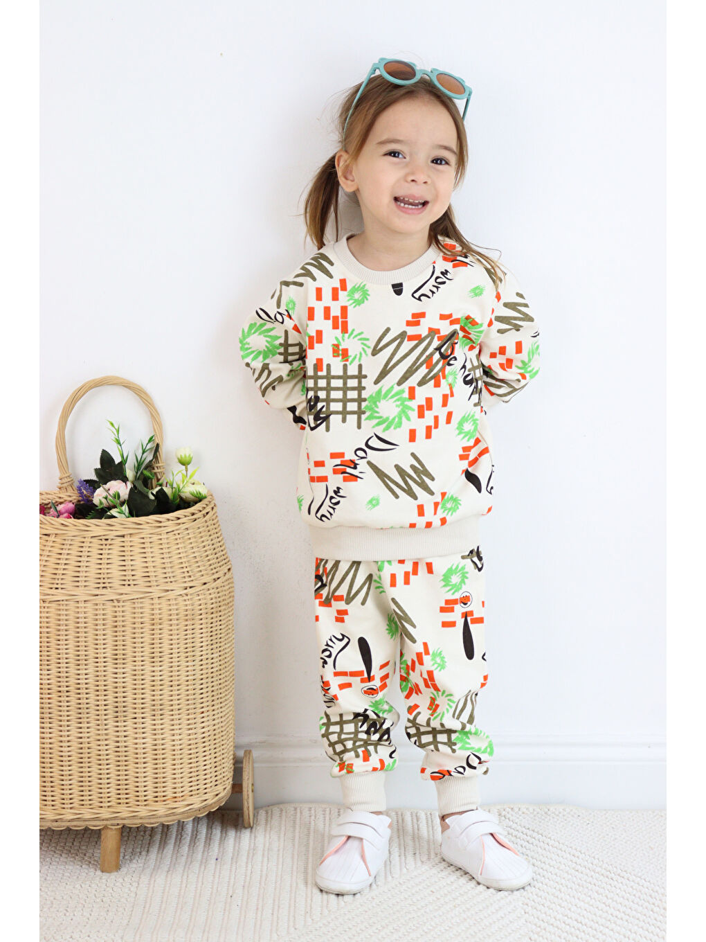 Harika KIDS Ekru Kız Çocuk Interlok Kumaş Orta Kalınlıkta Pamuklu Pijama Takımı - 6