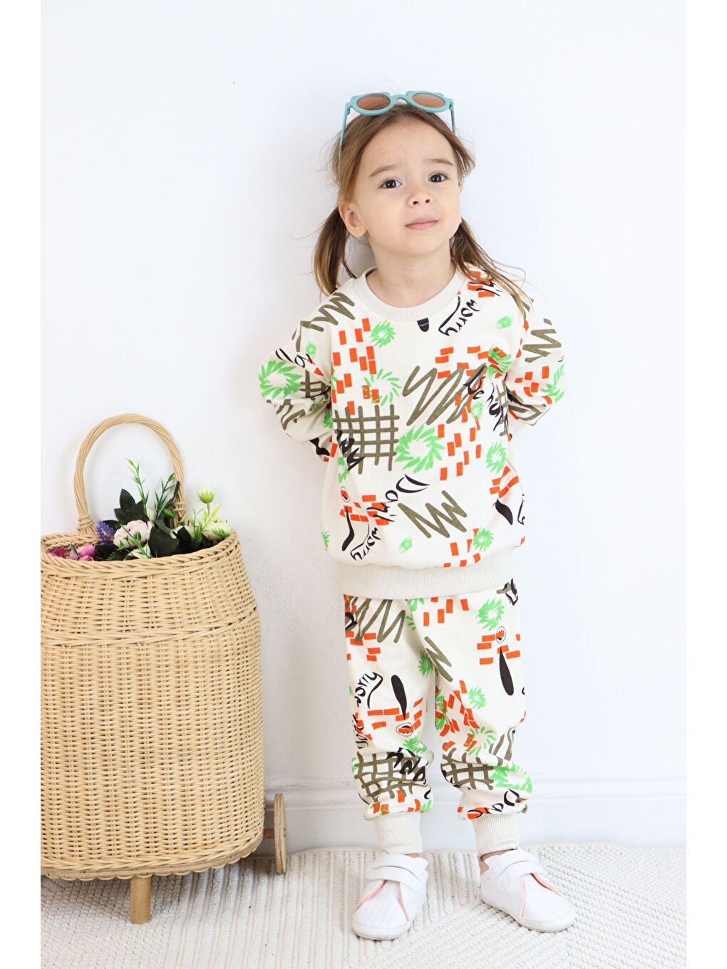 Harika KIDS Ekru Kız Çocuk Interlok Kumaş Orta Kalınlıkta Pamuklu Pijama Takımı - 7