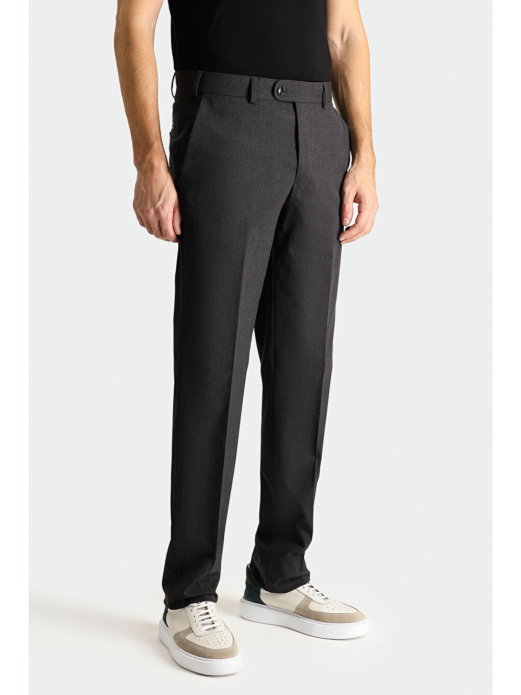 Gri Muscle Fit Süper Esnek Takım Elbise-5