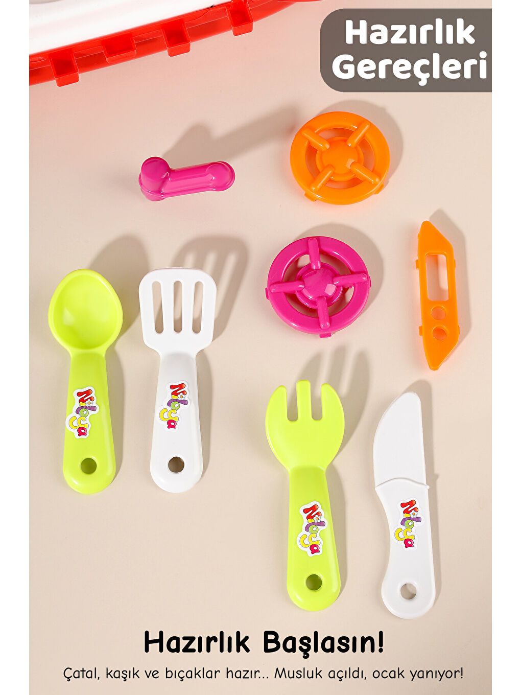19 Parça Niloya Çantalı Mutfak Seti - Tekerlekli Tava Tencere Aşçı Meslek Oyunu Eğitici Oyuncak-2