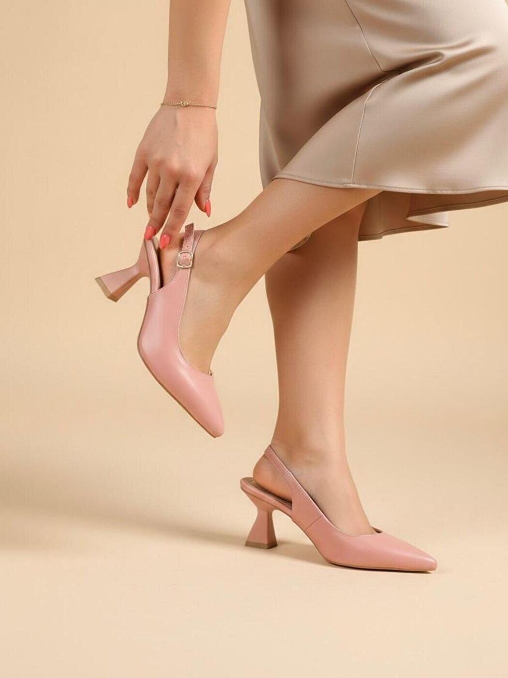 Pembe Kadın Harmony Somon Topuklu Ayakkabı-3