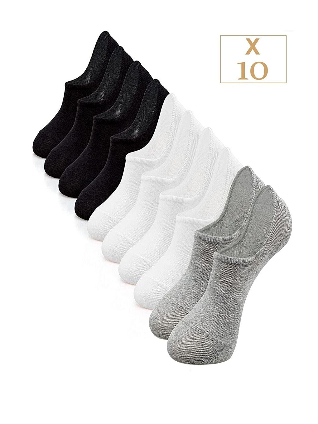 Karışık Unisex Renkli Sneaker Patik Çorap 10lu Pamuklu Rahat Günlük Black Arden Socks