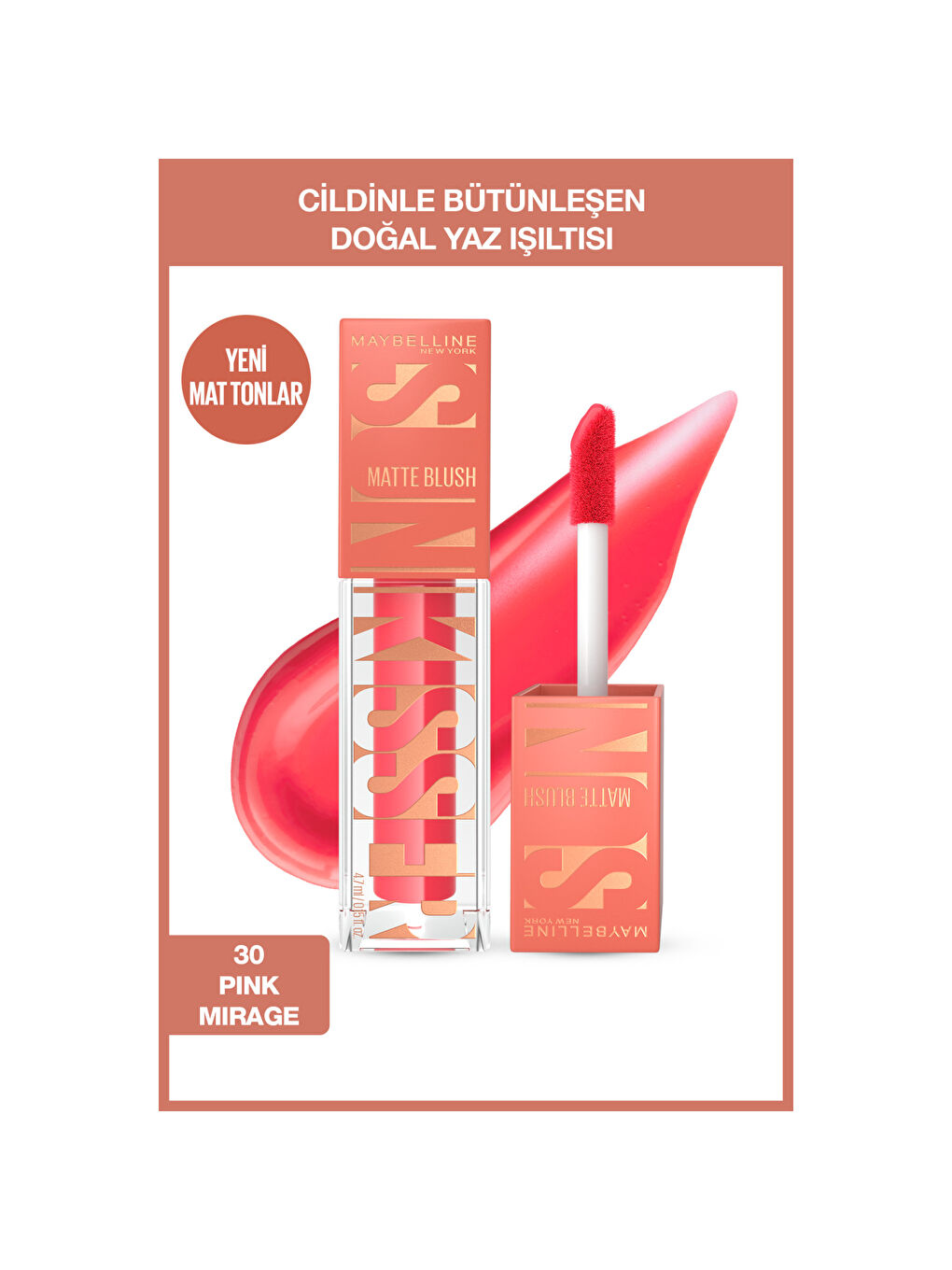 Maybelline New York Sunkisser Hazy Matte Likit Allık - 30 Pink Mirage