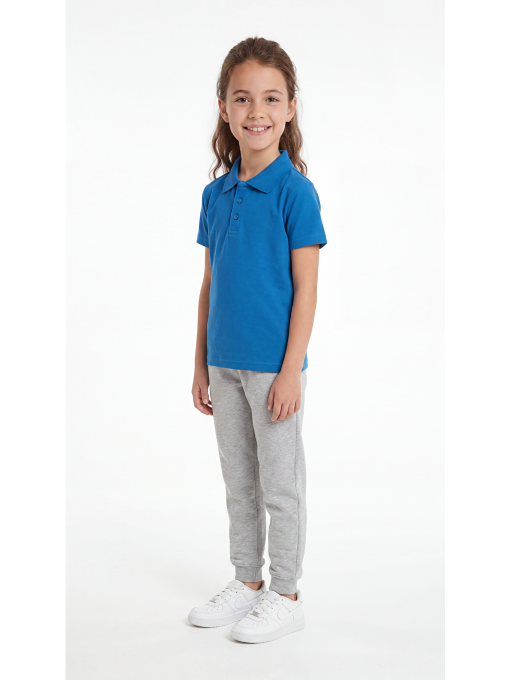 Mavi Kız Çocuk Okul Kısa Kol Polo Yaka Lakost-2
