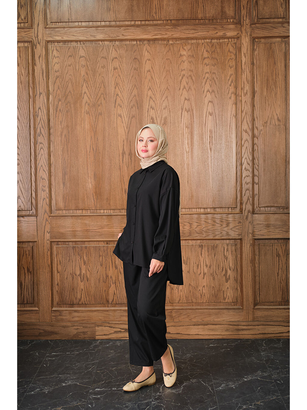 Kadın Gömlekli Takım Siyah-2