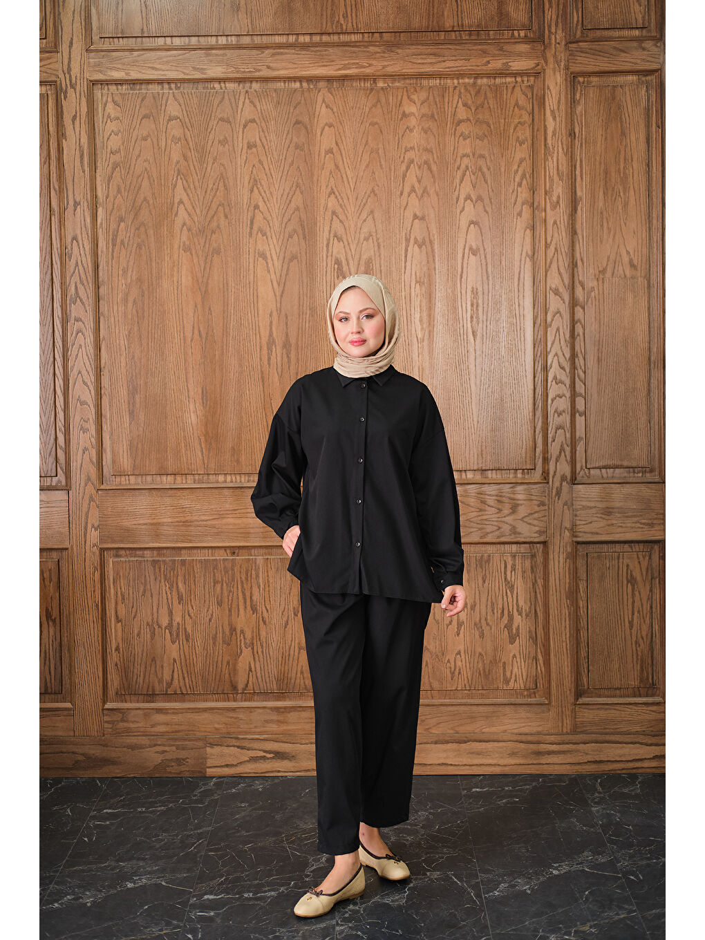 Kadın Gömlekli Takım Siyah-3