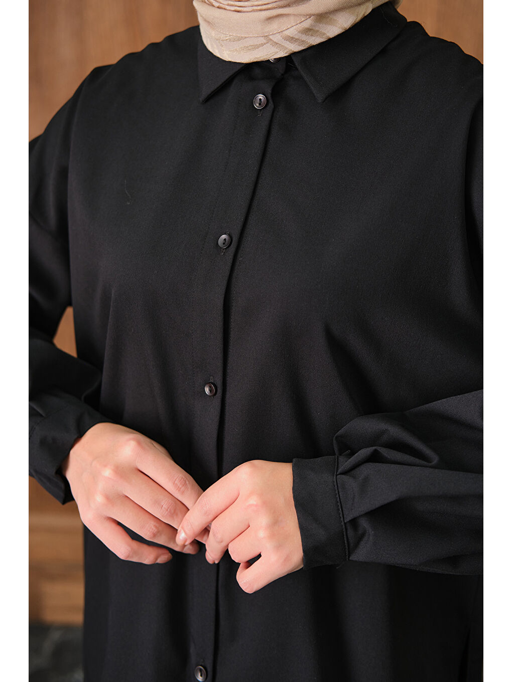 Kadın Gömlekli Takım Siyah-4