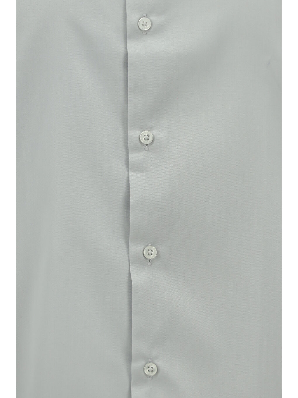 Gri Uzun Kol Slim Fit Dar Kesim Pamuklu Non Iron Saten Klasik Gömlek-2