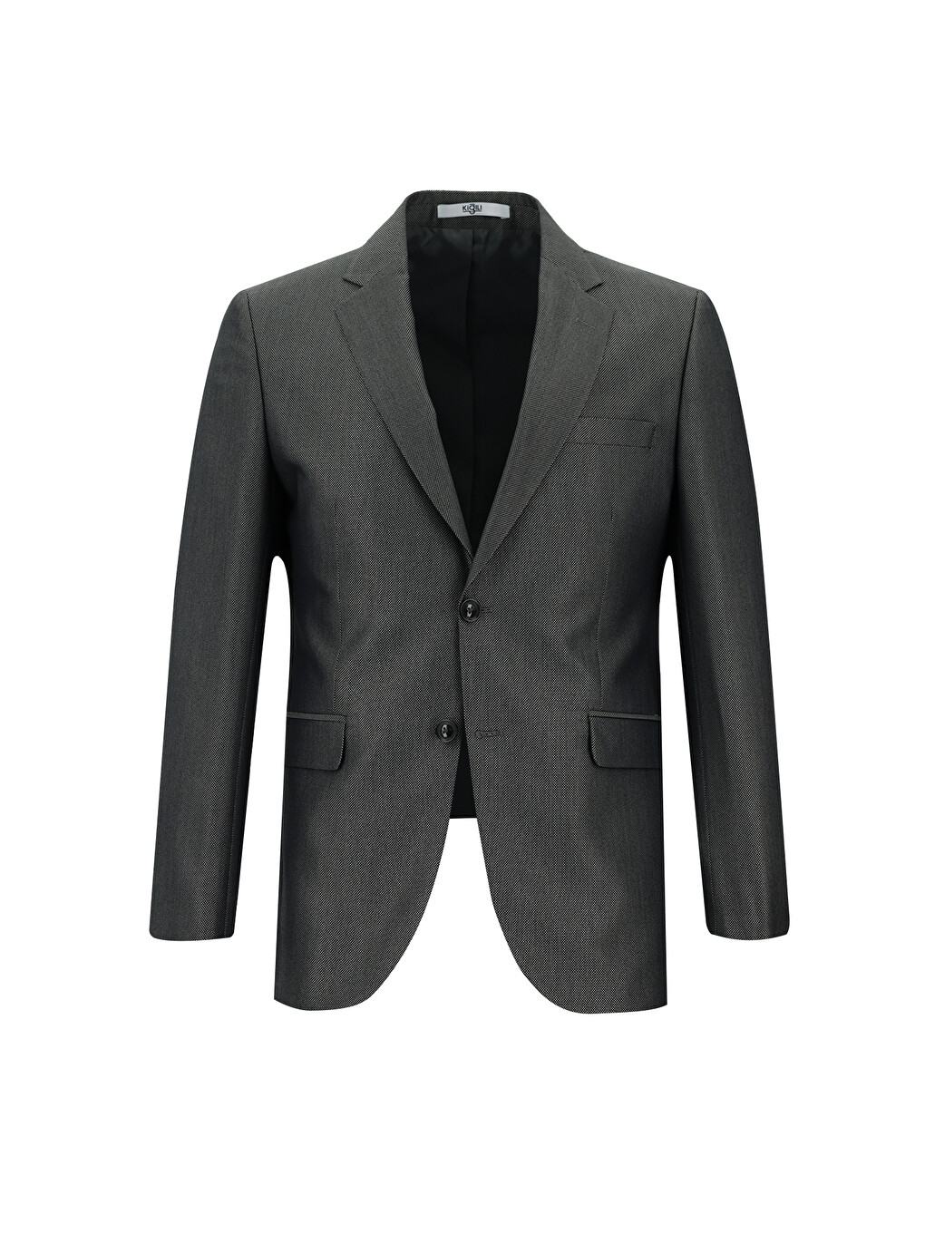 Gri Slim Fit Dar Kesim Klasik Desenli Takım Elbise-1