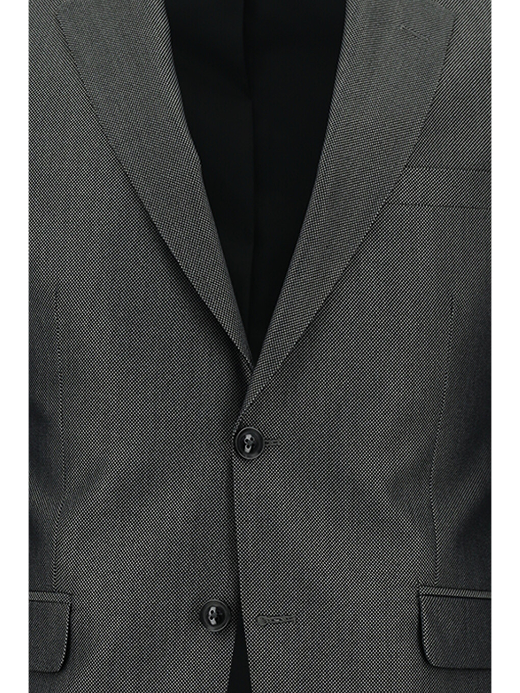 Gri Slim Fit Dar Kesim Klasik Desenli Takım Elbise-3