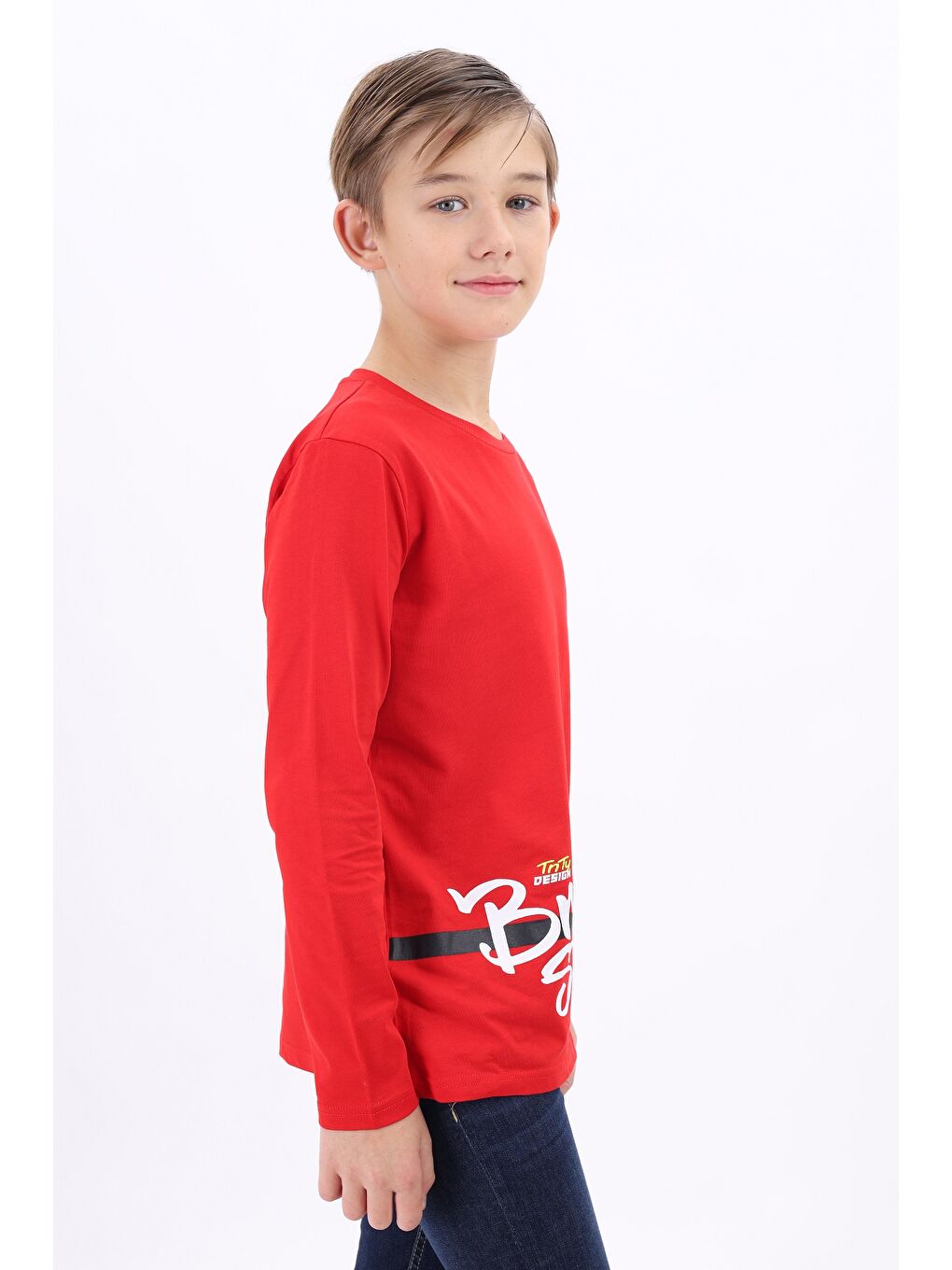 Kırmızı Erkek Çocuk Baskılı Tişört-2
