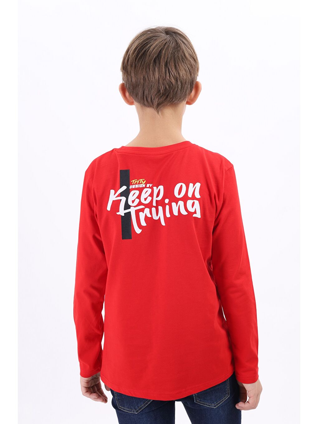 Kırmızı Erkek Çocuk Baskılı Tişört-4