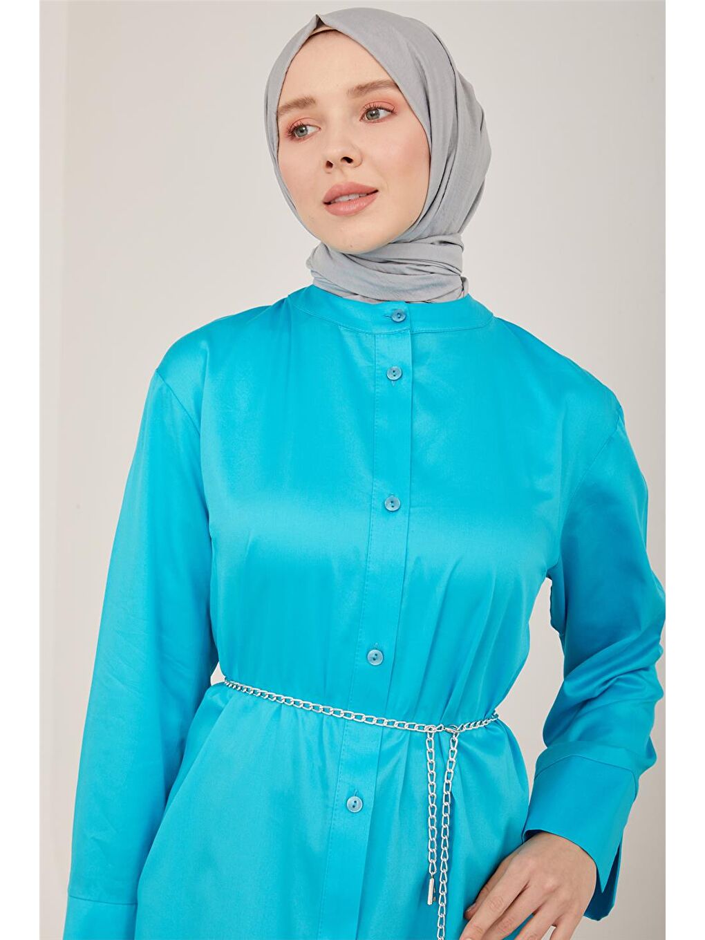 Yeşil Oversize Gömlek Tunik 23Y4502 Aqua