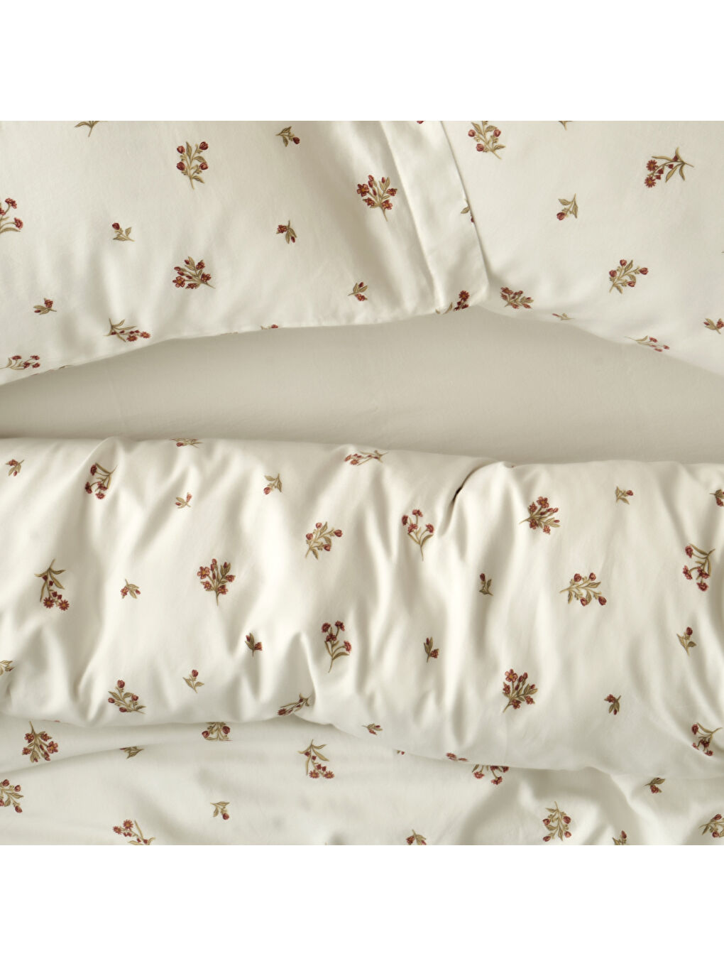 %100 Pamuk Saten Claire Çift Kişilik Nevresim Takımı Beyaz (200x220 cm)-1