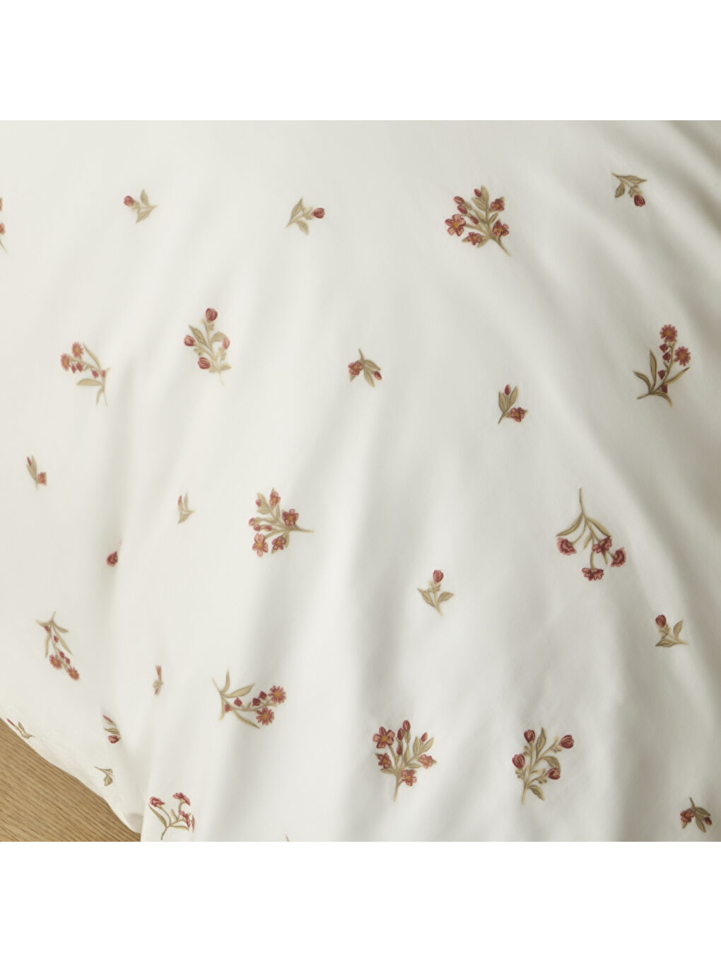 %100 Pamuk Saten Claire Çift Kişilik Nevresim Takımı Beyaz (200x220 cm)-2