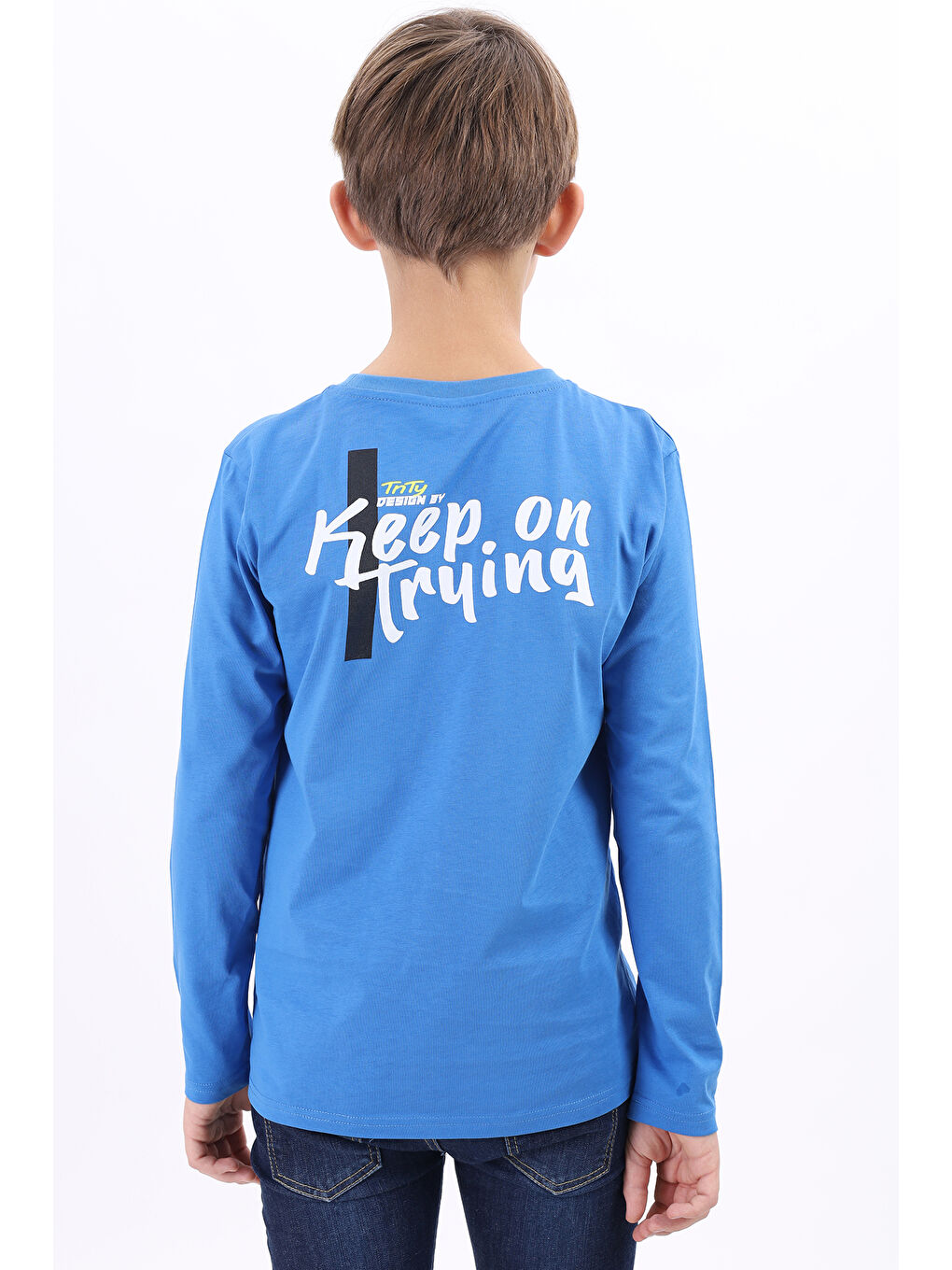 Mavi Erkek Çocuk Baskılı Tişört-2